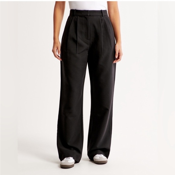 Abercrombie & Fitch Black Wide Leg Pants - Picture 1 of 8